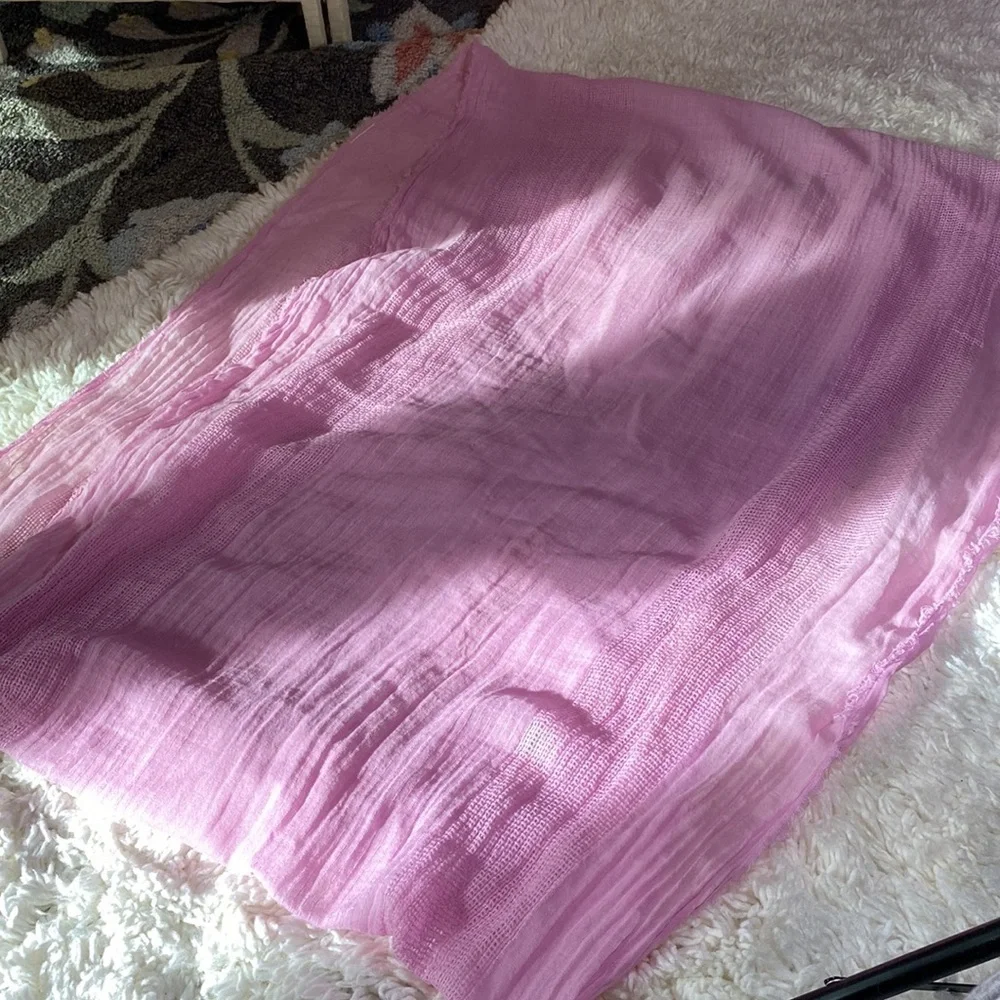 PINK LILAC SHEER SUMMER INFINITY SCARF  - BARBIECORE GUC